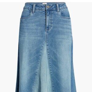 NWT Denim Midi Skirt Wash Lab Selma Long  Skirt